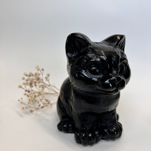 Obsidian Kätzchen – Stille Wächterin auf Samtpfoten