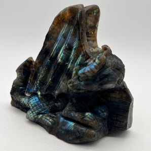 Flashy Labradorit Drache – Torhüter zwischen den Welten (Einzelstück)