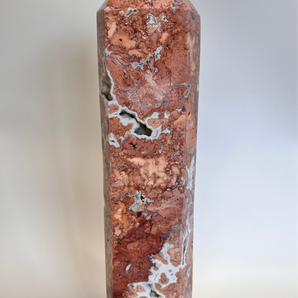 Einzelstück – XL Cotton Candy Achat Turm „Süße Erdung & Herzlicht“