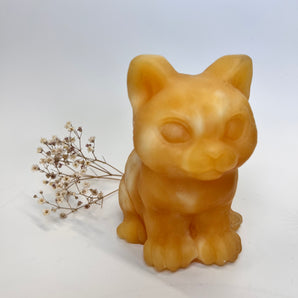 Orangencalcit Kätzchen – Sonnenglück auf leisen Pfoten