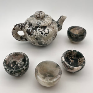 Moosachat Teeset (Unikat) – Naturverbundenheit, Achtsamkeit & Erdung in Kristallform