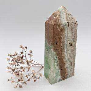 Karibischer Kalzit Turm – Wellen der Klarheit, Himmel des Herzens