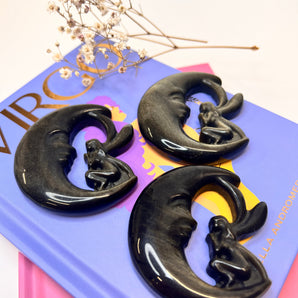 Goldobsidian Fee auf Sichelmond – Lichtwesen der Schattenmagie