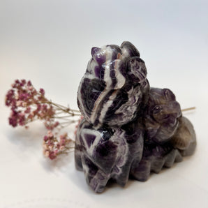 Amethyst Eulenpaar – Weisheit in Verbundenheit