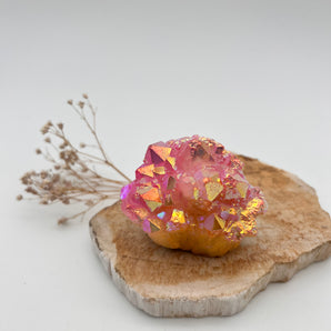 Sunset Glow – Aura Cluster in Pink-Gold