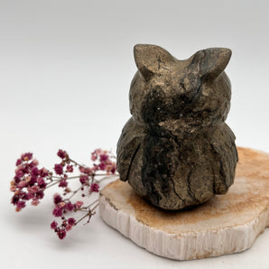 Pyrit-Eule – Weisheit, Schutz & magnetische Fülle