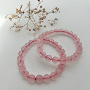 Heart Bloom – Rosenquarz Armband (8 mm)