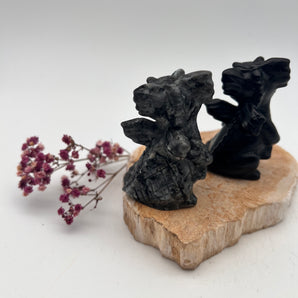 Drachen-Duo aus Obsidian & Yooperlite – Schutz, Transformation & Licht im Schatten
