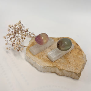 Set Selenit & Fluorit – Klarheit trifft Intuition, Reinigung & innere Ordnung