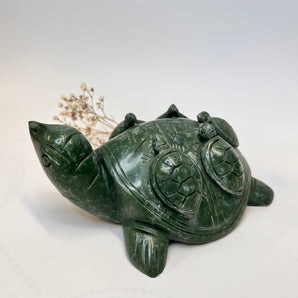 Grüne Jade Schildkrötenfamilie – Geborgenheit, die bleibt