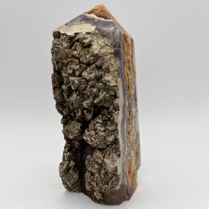 Federfluorit in Pyrit - Einzelstück!