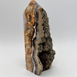 Federfluorit in Pyrit - Einzelstück!