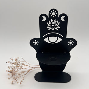 Kugelhalter mit Hamsa-Hand – für deine Kristallkugeln & Edelsteinschätze