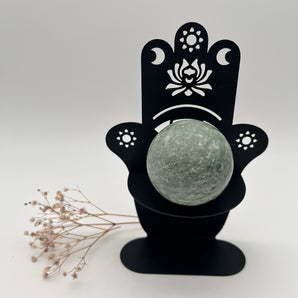 Kugelhalter mit Hamsa-Hand – für deine Kristallkugeln & Edelsteinschätze